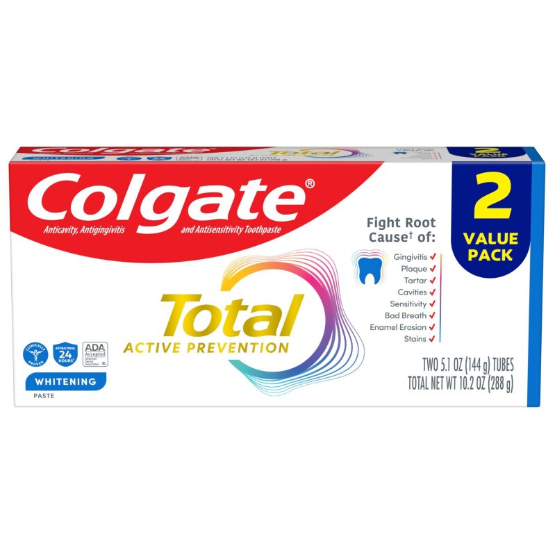 Colgate Total Whitening Toothpaste, 12-Pack, 5.1oz - Value Deal