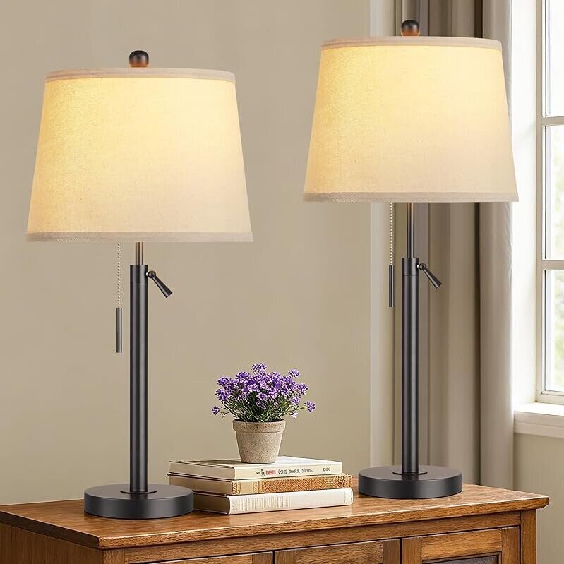 PARTPHONER Bedside Table Lamps Set of 2 - Versatile LED Lighting