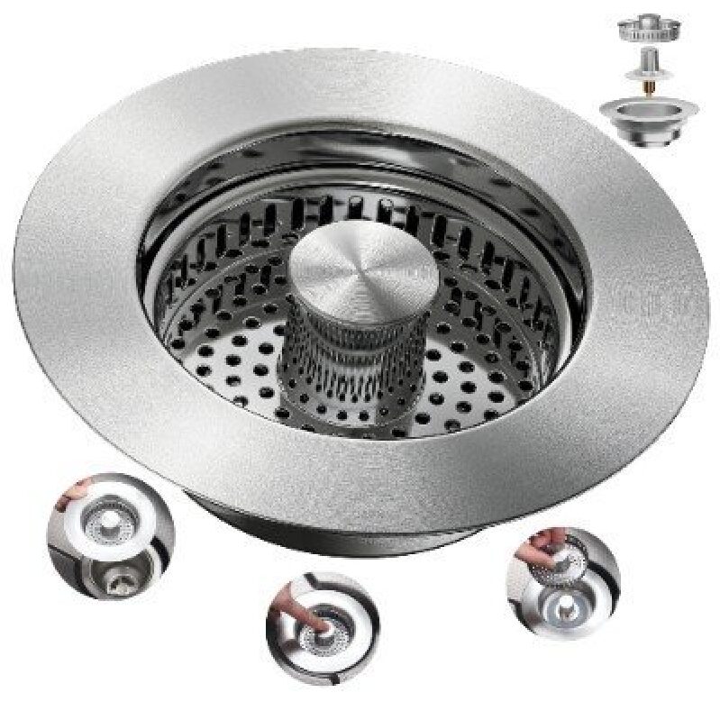High-Quality 304 Stainless Steel Kitchen Sink Strainer with Filter