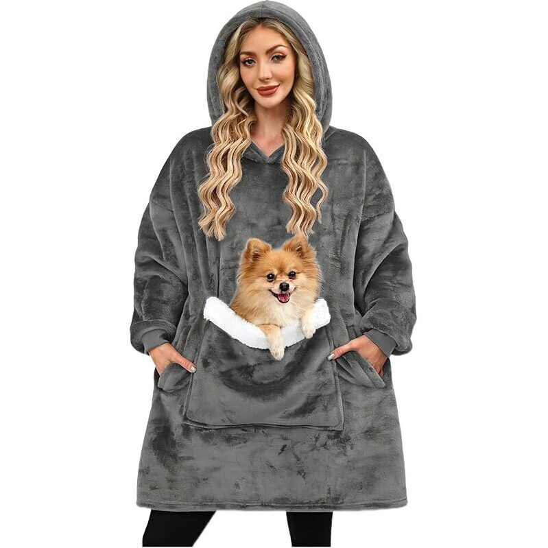 Ultimate Comfort Wearable Blanket Hoodie for Women - Perfect for Pet Lovers