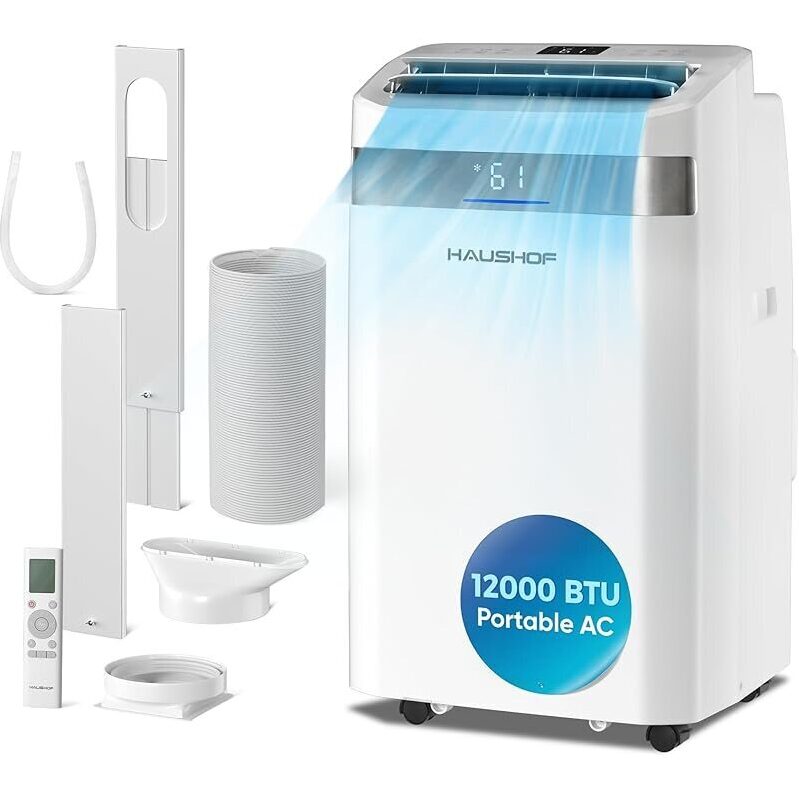 HAUSHOF 12000 BTU Portable Air Conditioner - Efficient Cooling Solution