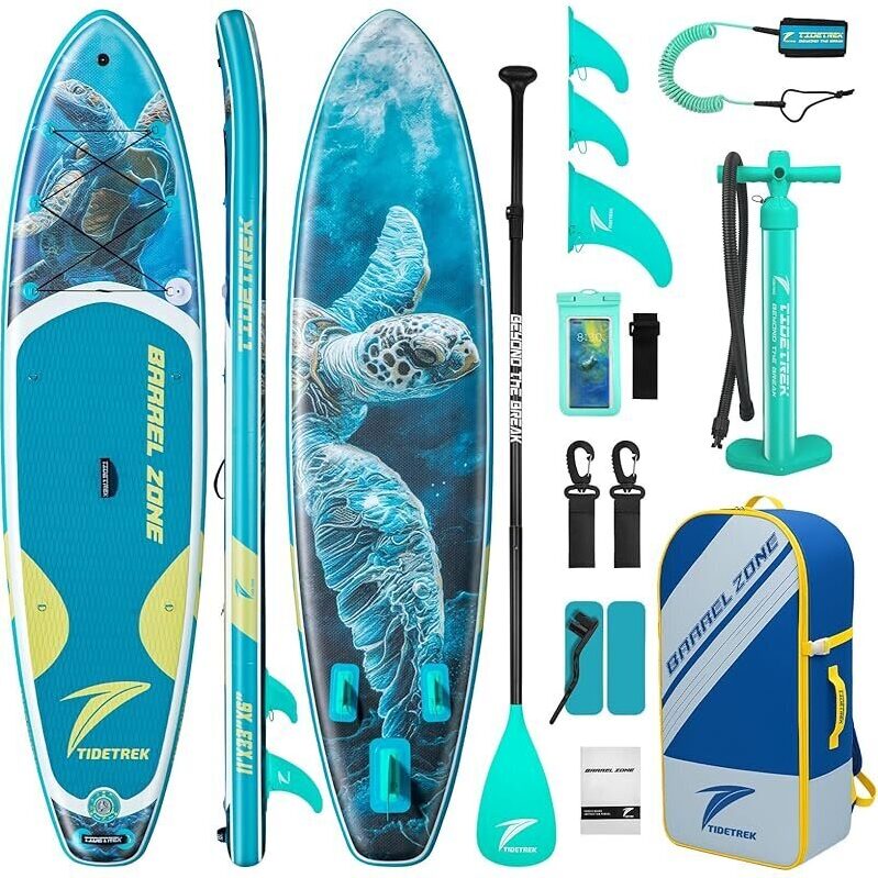 TIDETREK Inflatable SUP Paddle Board Set - Ultimate Stability & Performance
