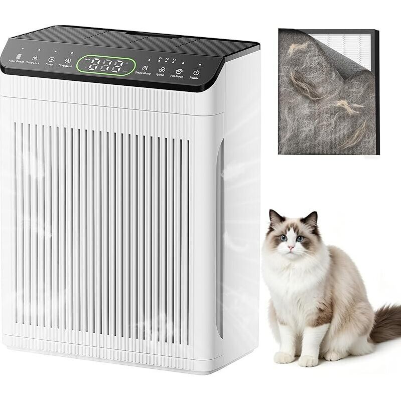 Evalit ET066 Air Quality Sensor HEPA Air Purifier for Large Rooms