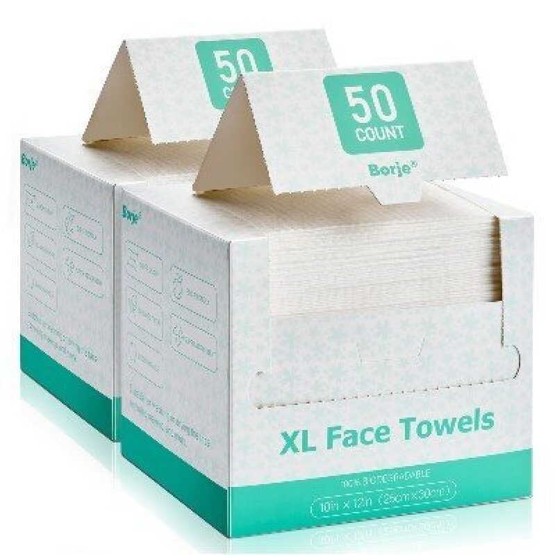 Borje Disposable Face Towels, 100 Sheets in 2 Packs