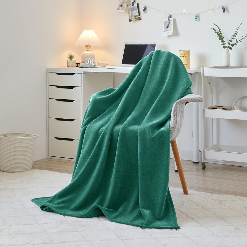 Mainstays Green Lily Sweatshirt Chenille Throw Blanket