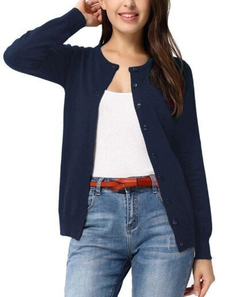 Elegant Long Sleeve Knit Cardigan for Women - Perfect for Everyday Wear