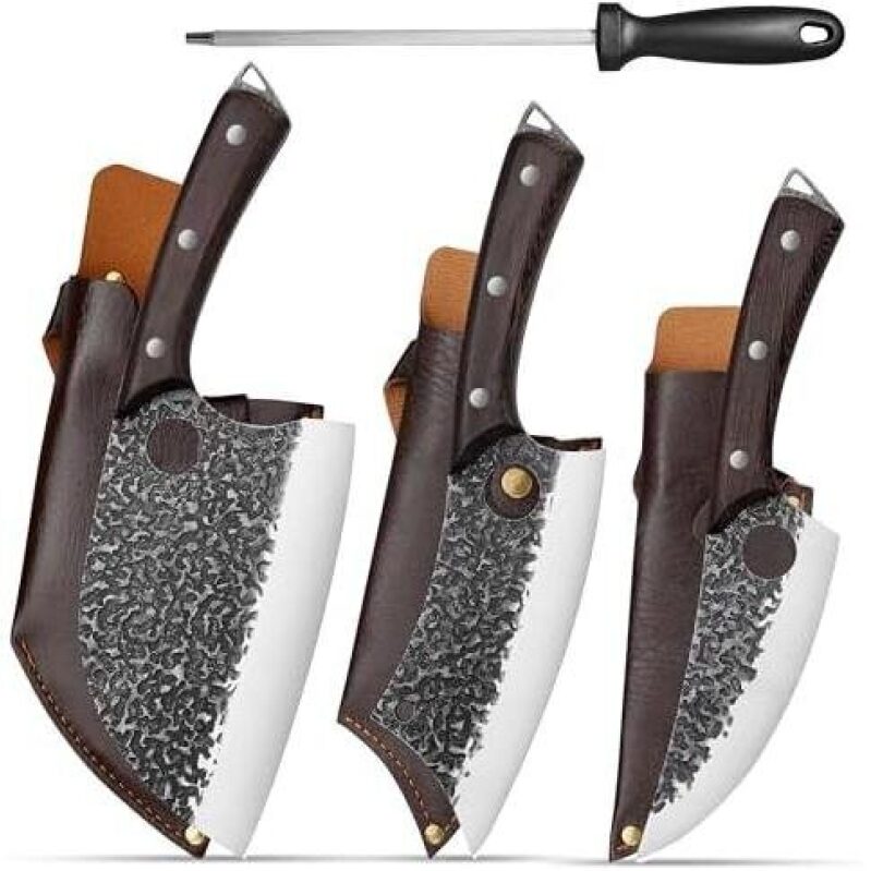 Premium Handcrafted 3-Piece Cleaver Set - 58% OFF