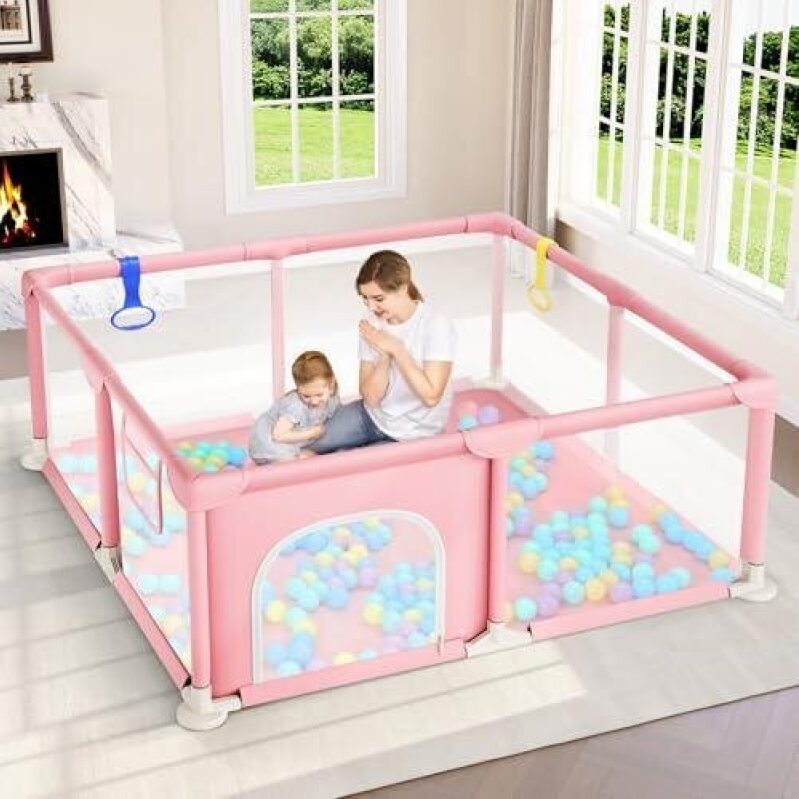 50% OFF - Durable 50-Inch Baby Playpen with Safety Features