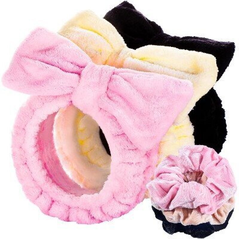 6-Piece Set of Soft Bow Hair Ties and Headbands