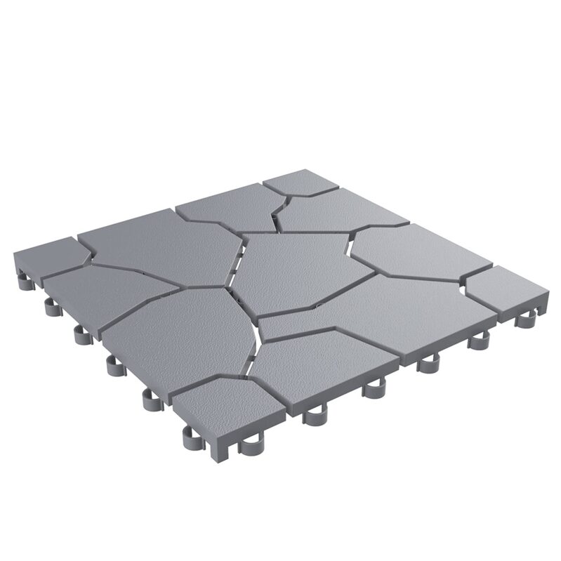 Pure Garden 30-Pack Polypropylene Interlocking Patio Deck Tiles - Durable, Weather-Resistant Balcony Flooring