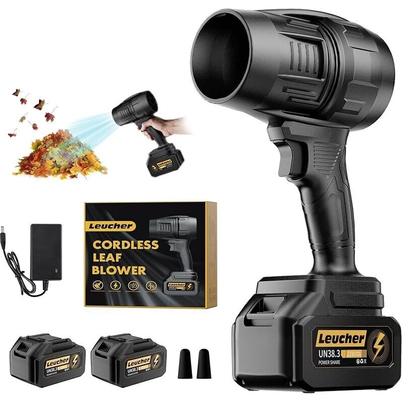 High-Powered Leucher 300000RPM Cordless Leaf Blower with 21V Batteries