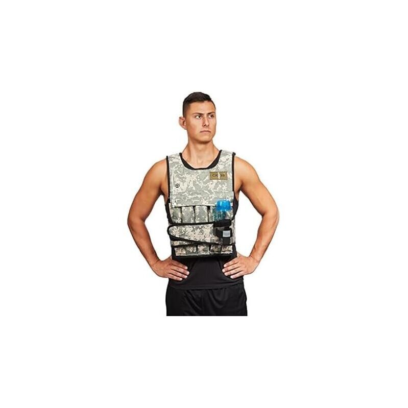Cross101 Adjustable Camouflage Weighted Vest 40lbs - Ideal for Cross Training