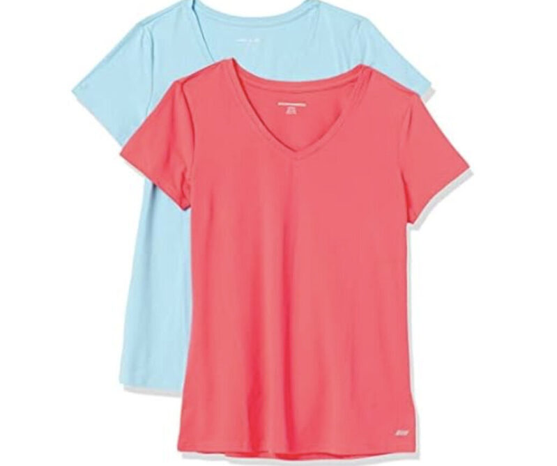 Amazon Essentials Women's Short Sleeve T-Shirts 2-Pack - Light, Breathable, and Comfortable
