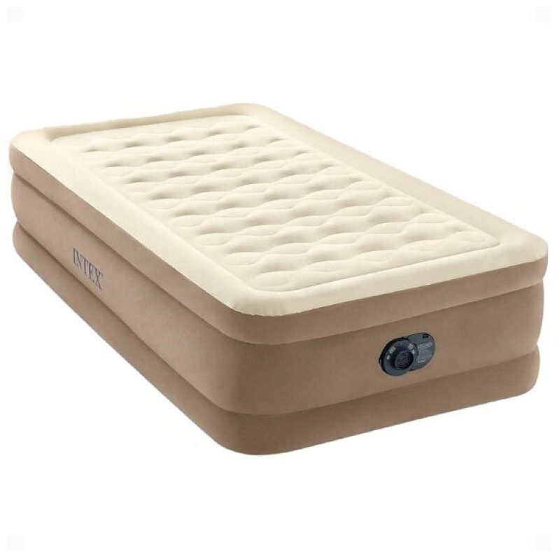 Intex Ultra Plush Fiber Tech Airbed Twin Mattress with Built-in Pump - $52 Deal