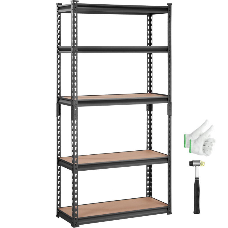 BENTISM 5-Tier Adjustable Heavy Duty Steel Shelving Unit