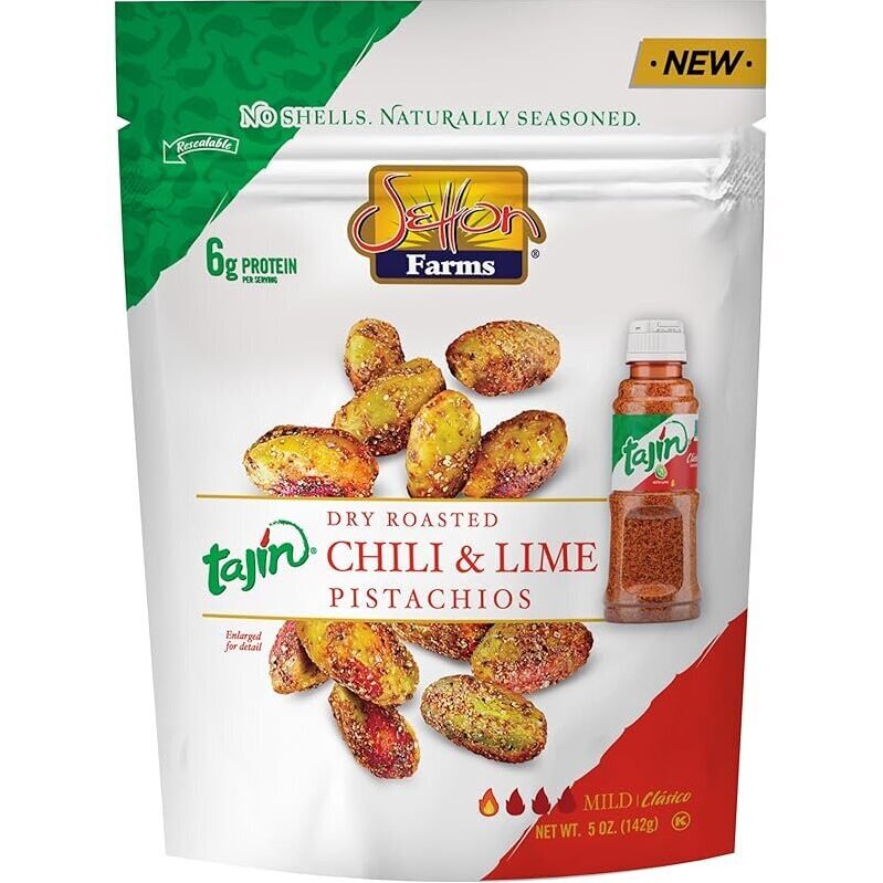 Tajin Seasoned Pistachio Kernels - 5oz Bag, Chili Lime Flavor