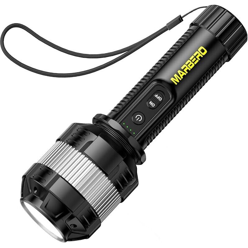 MARBERO Rechargeable Flashlight High Lumens w/4000mAh Battery