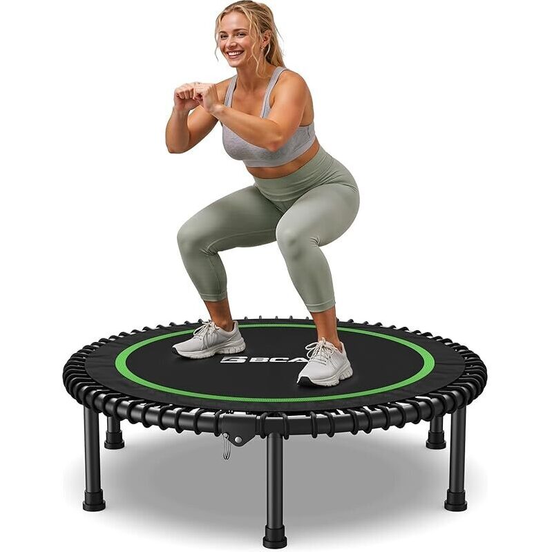 40-inch Foldable Fitness Trampoline with Bungees - Easy Setup, Space-Saving Exercise Equipment