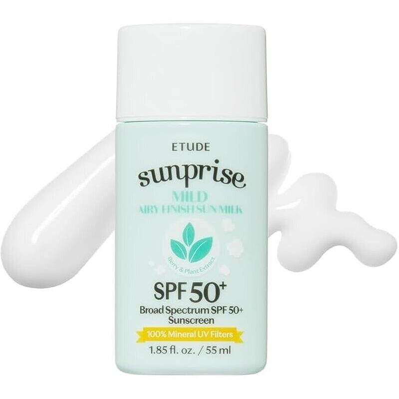 ETUDE Sunprise Sunscreen Mild Sun Milk SPF 50+ - Broad Spectrum Protection