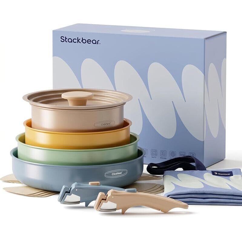 Stackbear 12-Piece Camping Cooking Set Nonstick w/Storage Bag