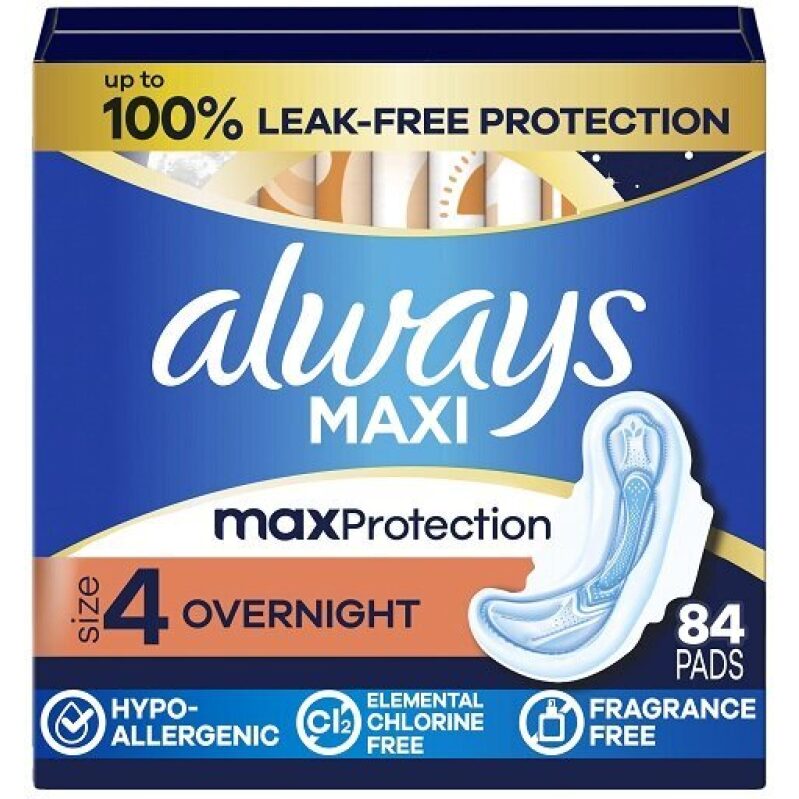 Always Maxi 4号夜用卫生巾, 84片 - Affordable Overnight Protection