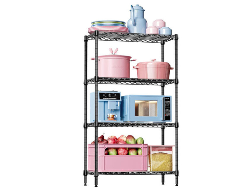 4-Tier Heavy Duty Metal Shelving Unit - Black