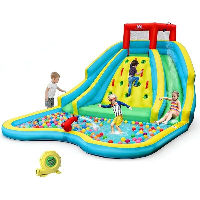 Double Slide Inflatable Water Slide Park - Perfect for Backyard Fun