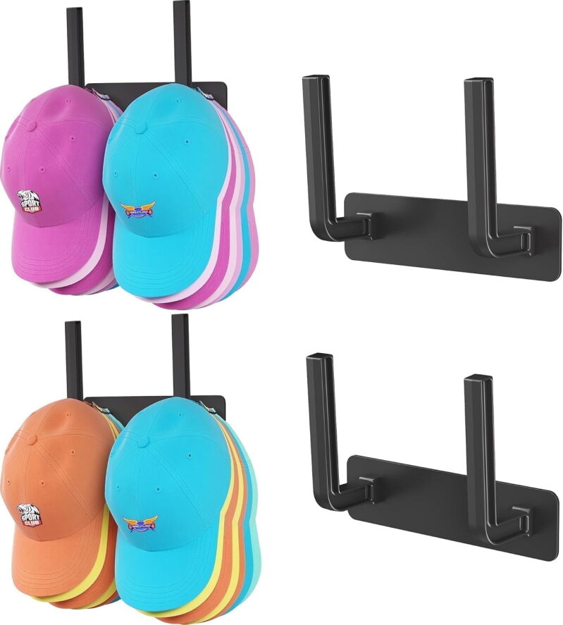 2-Pack Wall-Mounted Hat Rack - Efficient Storage Solution