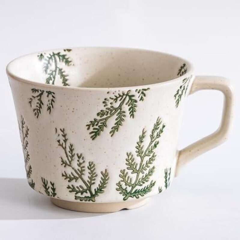 Discounted Ceramic Mug with Fern Design