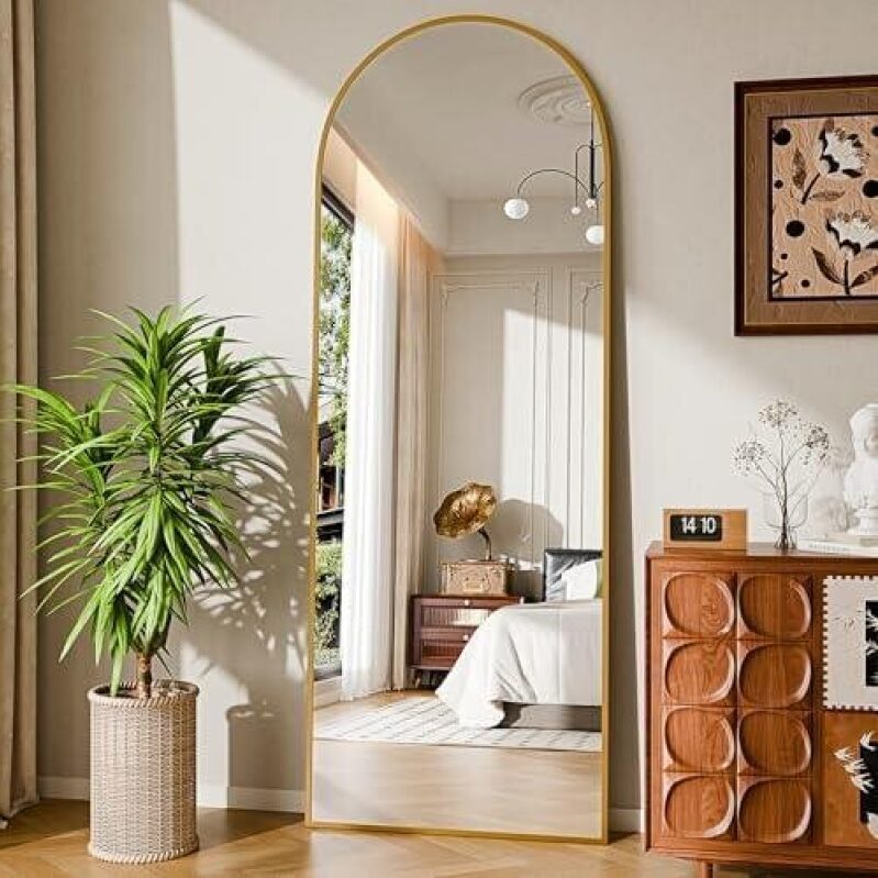 Elegant Arch Floor Mirror with 50% Discount