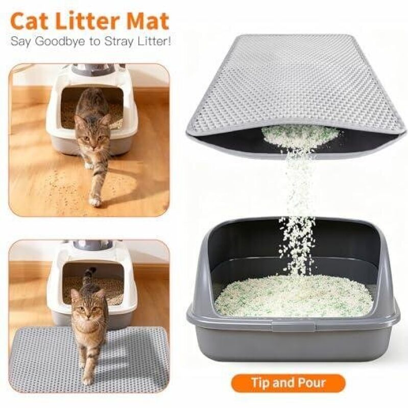 Large Cat Litter Mat - Dual Layer Anti-Tracking and Waterproof