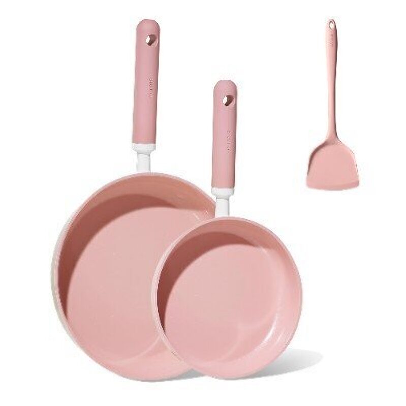 Elegant CAROTE Ceramic Non-Stick Fry Pans Set - Pink