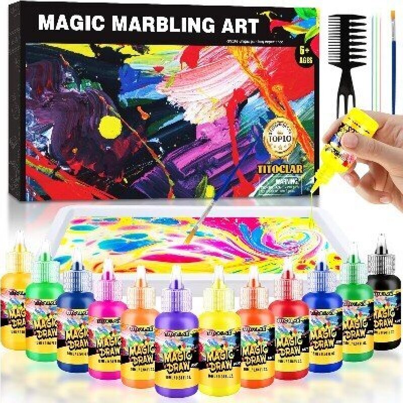 Magic Marbling Art Kit for Kids - Creative Painting Set