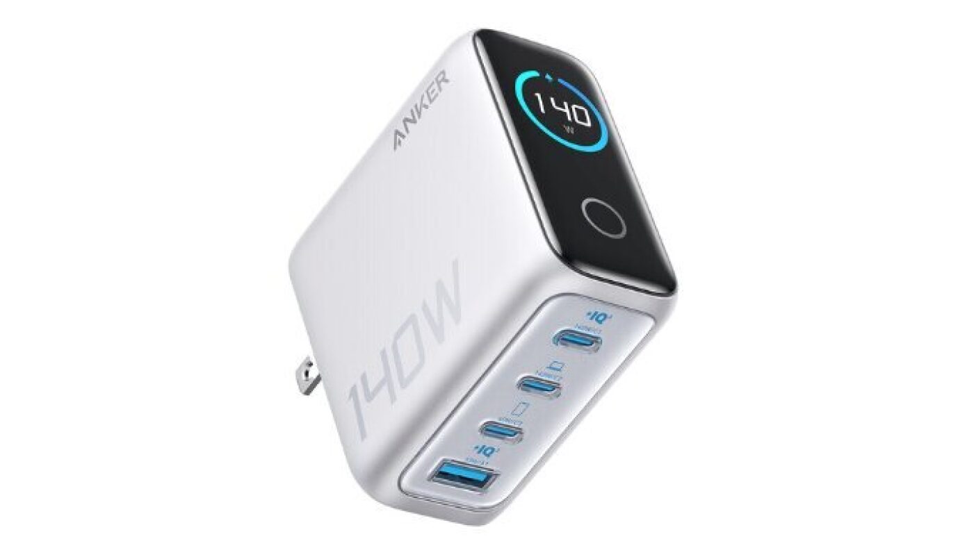 Anker 140W 4-Port USB Wall Charger with Built-In Screen - Smart Charging Solution