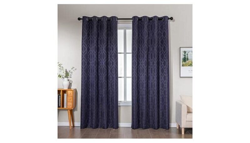 Amazon Basics Jacquard 2-Piece Blackout Curtains - Thermal Insulated