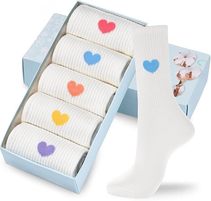Heartful Cotton Socks for Women - 5 Pairs in a Box