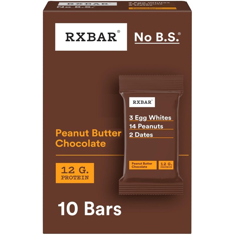 RXBAR Protein Bars - 10 Count Box - Peanut Butter Chocolate