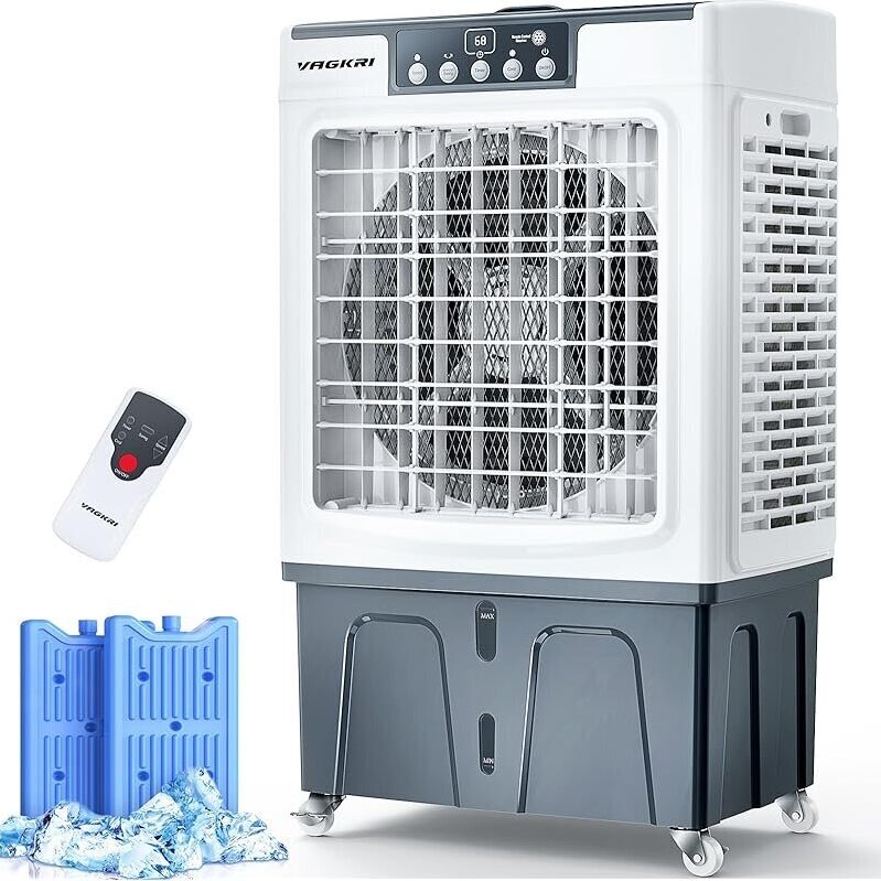 Vagkri 2100CFM Air Cooler with Remote - 3-in-1 Cooling, Humidifying, and Fan