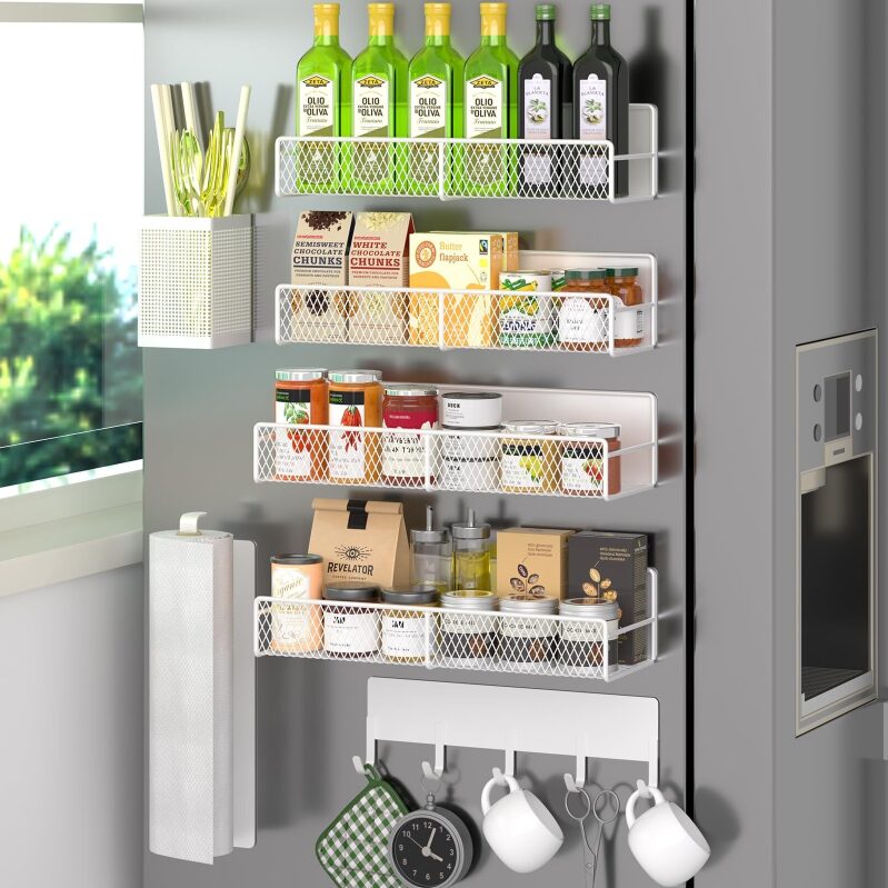 Magnetic Spice Rack for Refrigerator, 7 Pack