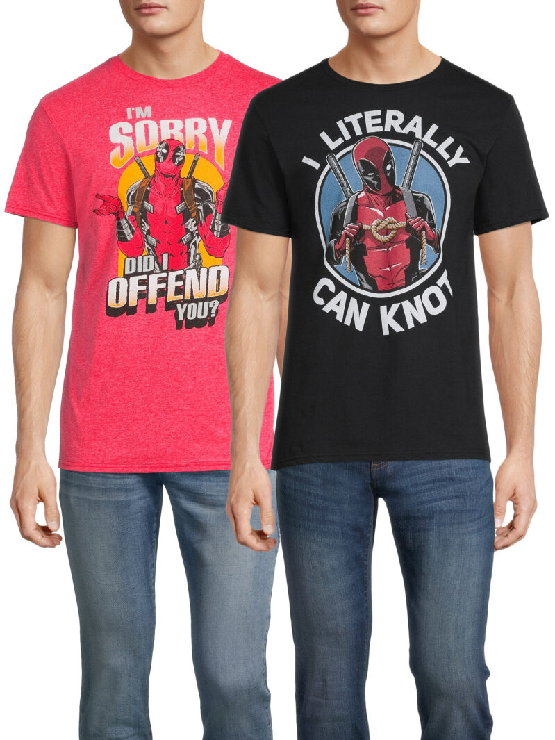 Marvel Deadpool 2-Pack T-Shirts for Men - Bold and Humorous Graphic Tees