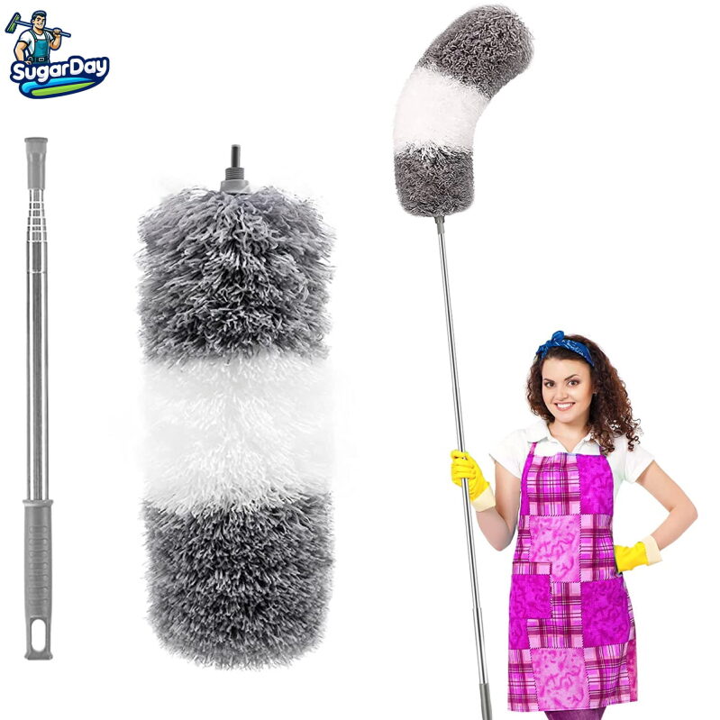 SUGARDAY Microfiber Feather Duster with Extension Pole Handle
