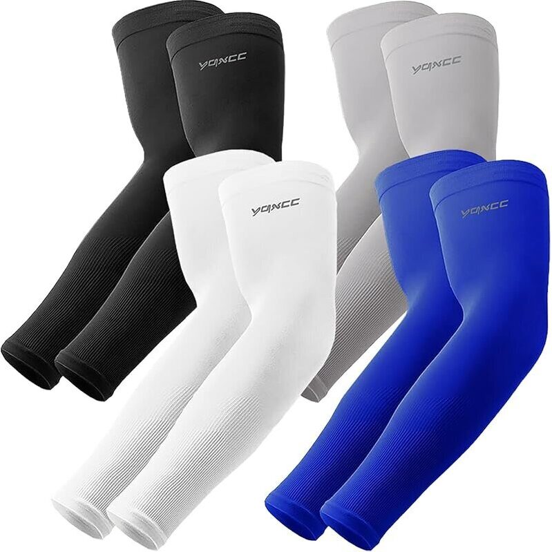 YQXCC 4 Pairs Cooling UV Sun Protection Arm Sleeves - Durable & Stretchy