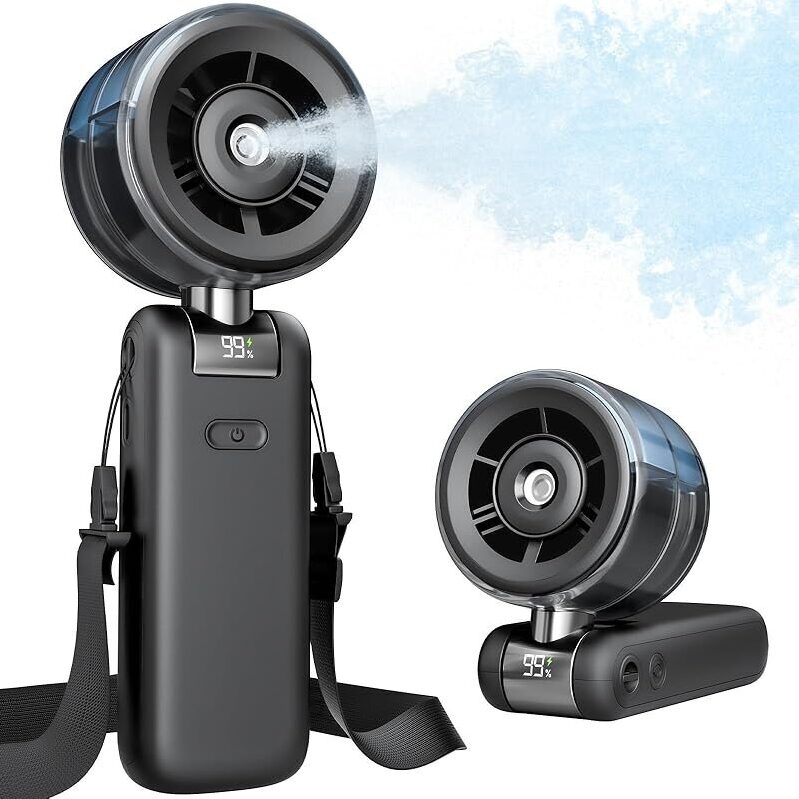 Bearwind 5-Speed USB Rechargeable Misting Fan - Portable, Powerful Cooling