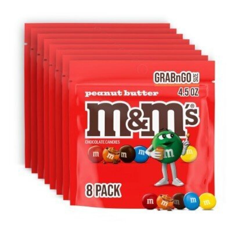 M&M's Peanut Butter Milk Chocolate Candies, 8-Pack GrabNGo