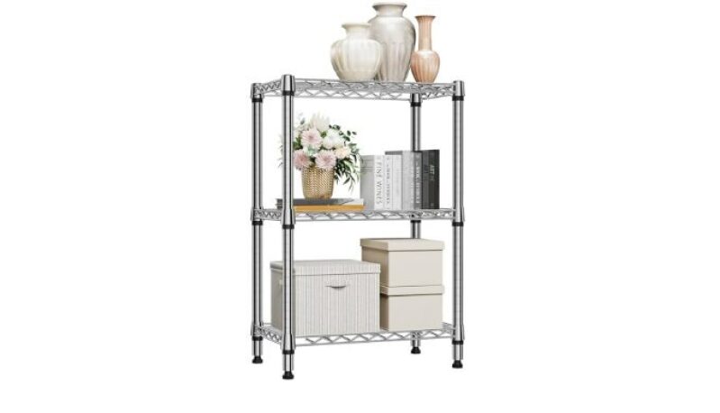 Heavy Duty 3 Tier Shelf for Garage and Kitchen - Chrome