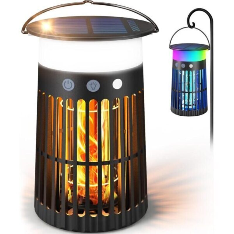 Portable Solar Bug Zapper with LED Night Light - Ideal for Patio & Camping