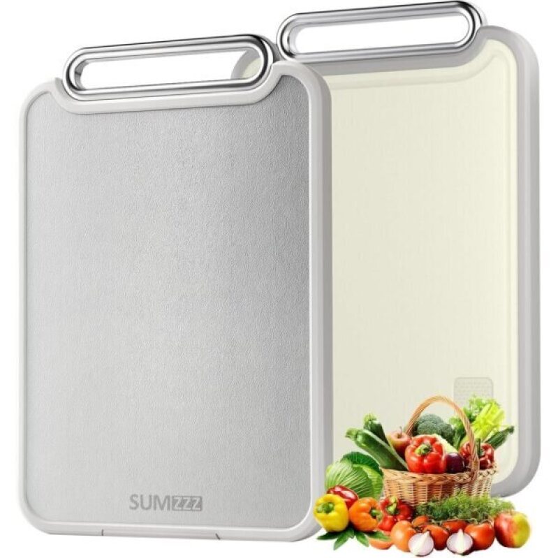 Sleek Stainless Steel Double-Sided Kitchen Chopping Board - 50% Off