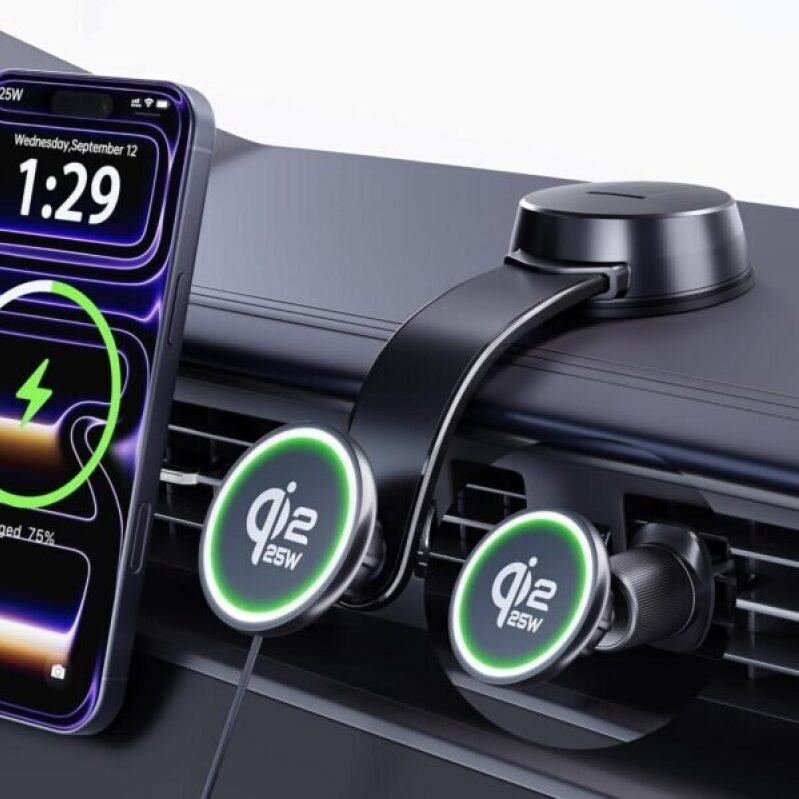 Upgrade 25W MagSafe Wireless Car Charger Mount with 2XFast Charging