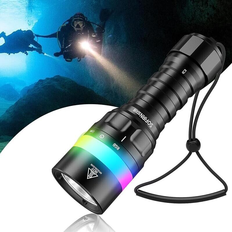 Bright Sofirn SD08 3200lm Scuba Diving Flashlight for Clear Underwater Visibility