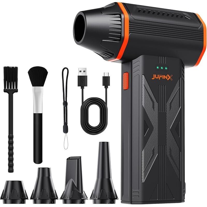 JUFINX F32 3-Speed Adjustable Compressed Air Duster, 150000RPM